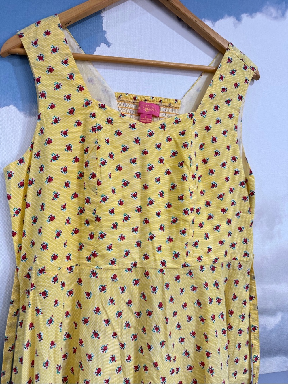 April Cornell Yellow Floral Prairie Dress Cottagecore Fairytale Whimsical Medium - Picture 3 of 8